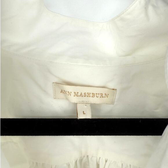 Ann Mashburn Shirt Dress Anaya Popover in White Size Large L - Picture 4 of 5